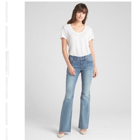 NWT GAP 1969 Mid Rise Long and Lean Jeans Medium Indigo Size 26 Short - Picture 8 of 14